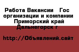 Работа Вакансии - Гос. организации и компании. Приморский край,Дальнегорск г.
